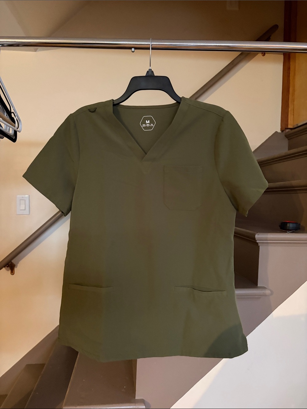 Olive Green V-Neck Women’s Scrub Top